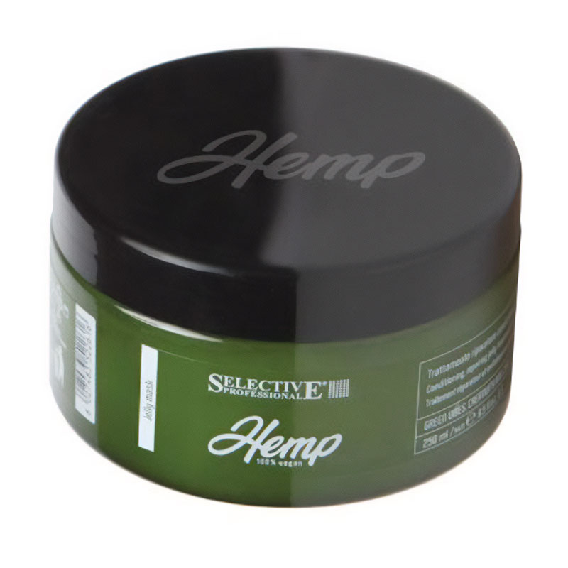 Відновлювальна живильна гель-маска для шкіри голови та волосся Selective Professional Hemp Conditioning Repairing Jelly Treatment, 250 мл